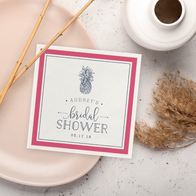 Rosa och marin Möhippa för ananas Pappersservett (Skapare uppladdad)