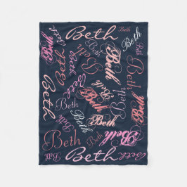 Rosa och marinblå filt Namn Collage