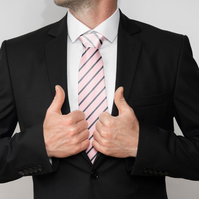 Rosa och marinblå Rand Mönster Slips (Skapare uppladdad)