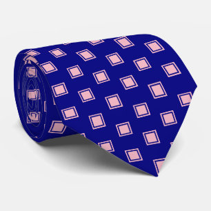 Rosa och marinblått kvadrera mönstermanar Tie Slips