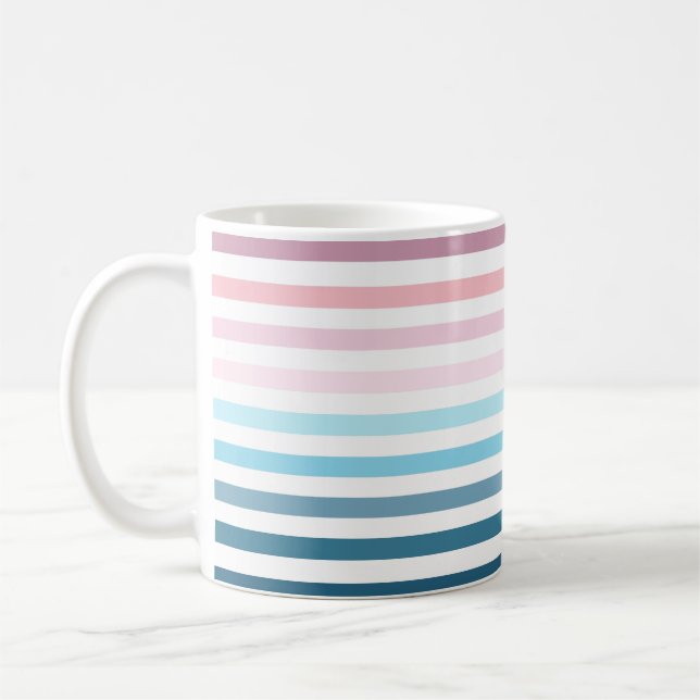 Rosa och marinblått Rand-kaffe Mugg (Vänster)