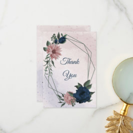 rosa och marinblommor botaniska tack kort