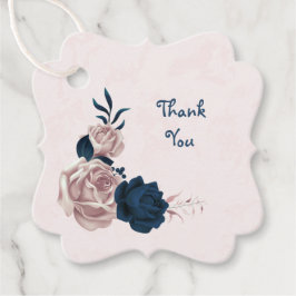 rosa och marinblommor och löv gåvor etiketter