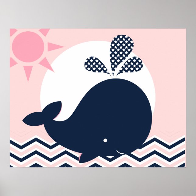 Rosa och marinval Poster (Framsidan)