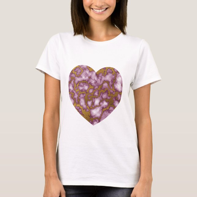 Rosa och marmor från guld t shirt (Framsida)