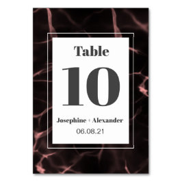 Rosa och  marmorerat tema bordsnummer