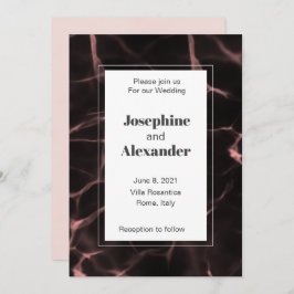 Rosa och  marmorerat tema inbjudningar