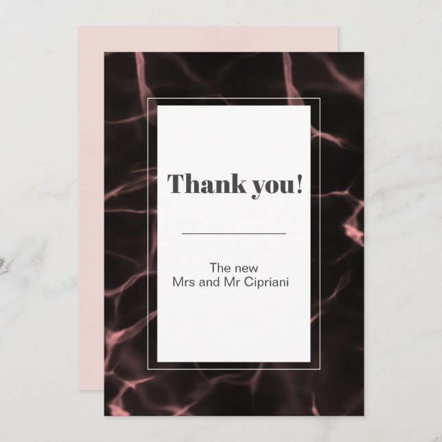 Rosa och  marmorerat tema inbjudningar (Fram/baksida)