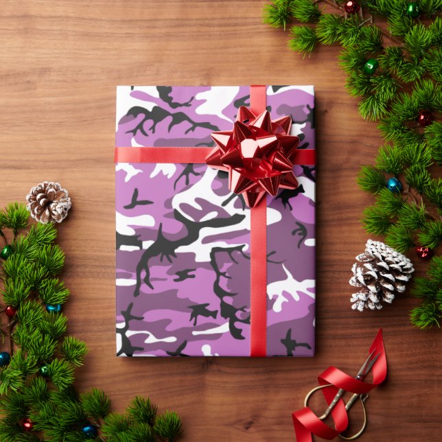 Rosa och Mauve Camo Presentpapper (Julgåva)
