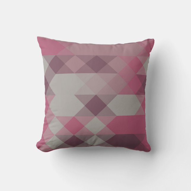 rosa och mauve geometrisk kudde (Framsida)