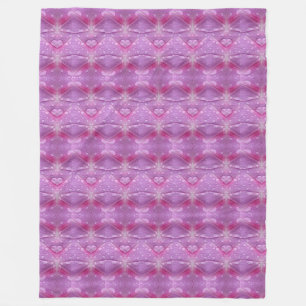Rosa och Mauve Hearts Fleece Blanket