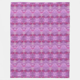 Rosa och Mauve Hearts Fleece Blanket