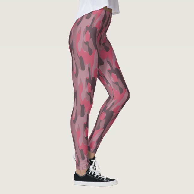 rosa och mauve kamouflage abstrakt leggings (Höger)
