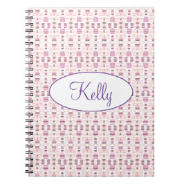 Rosa och Mauve Patterned Anteckningsbok