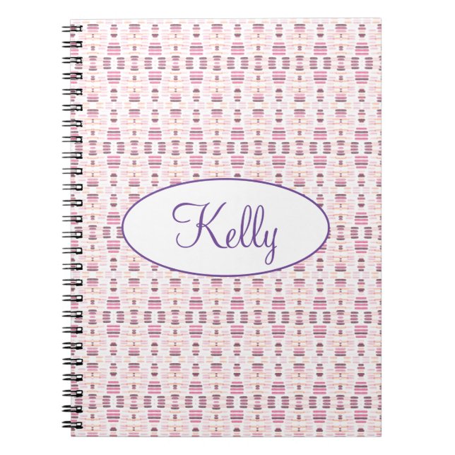 Rosa och Mauve Patterned Anteckningsbok (Framsidan)