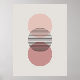 Rosa och Mauve Poster minimalistisk cirkelväggskon