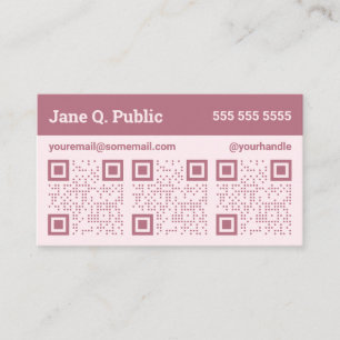 Rosa och Mauve Triple QR Code Affärskort Visitkort