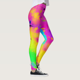 Rosa och mer Stänk Abstrakt Leggings