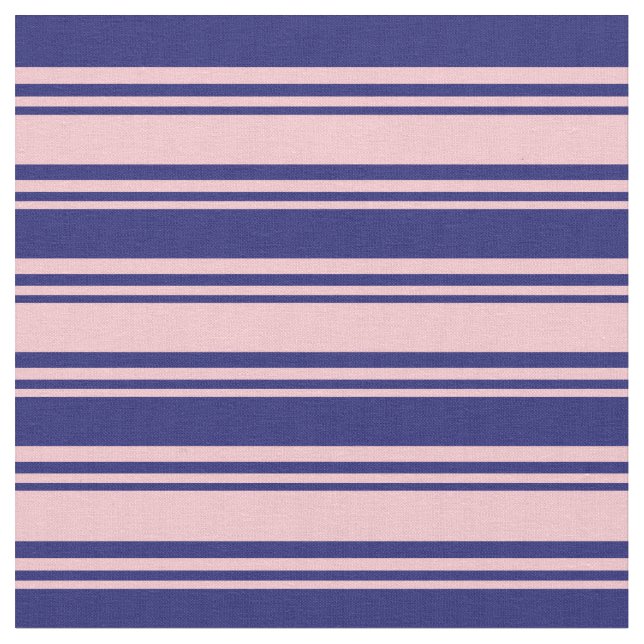 Rosa och Midnight Blue Färgad Mönster Tyg (Närbild)