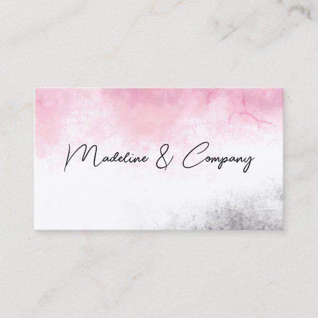 rosa och minimalistisk  för elegant av rent vatten visitkort (Framsida)