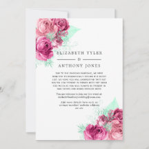 Rosa- och Mint-Blommigt Reduced Bröllop Guest List