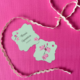 Rosa och Mint Grönt Cherry Blommar Quinceanera Gåvor Etiketter