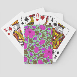 Rosa och mintfärgade stiliserade tulpaner på spelk casinokort
