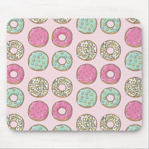 Rosa- och Mintmunktryck Mousepad Musmatta