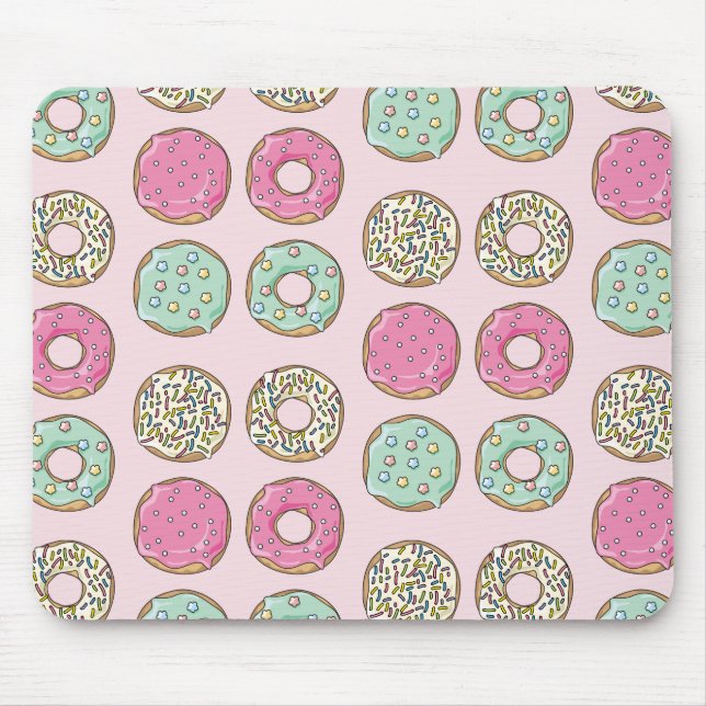 Rosa- och Mintmunktryck Mousepad Musmatta (Framsidan)