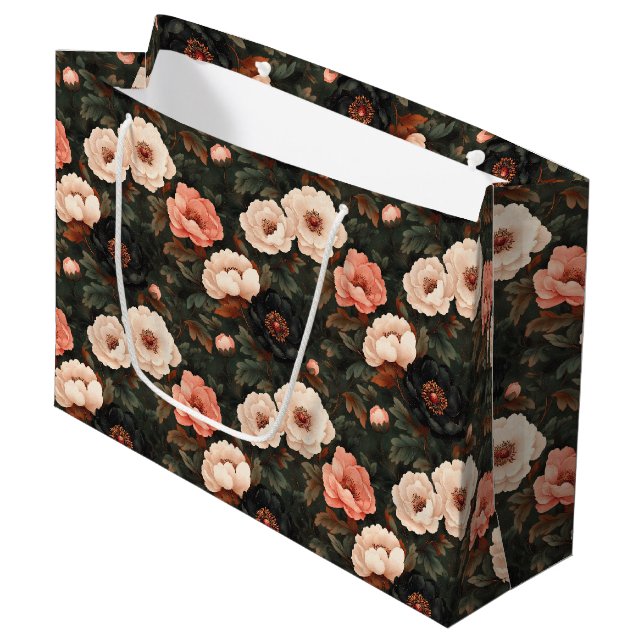 Rosa och Mörk grönt Blommigt vid jul (Framsidan Vinklad)