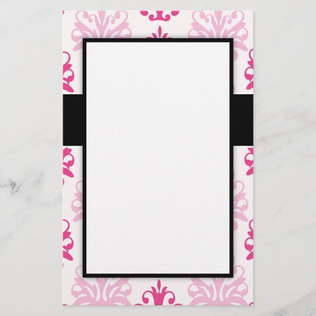 Rosa- och mörk rosa-dammkonstruktion för chic brevpapper (Framsida)