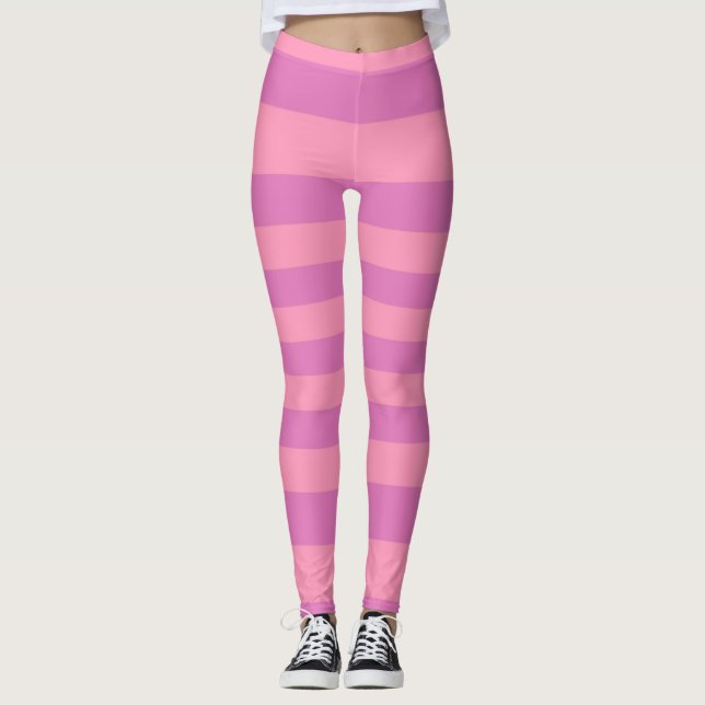 Rosa och mörka rosa lilarandar leggings (Framsida)