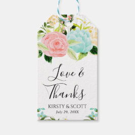 Rosa och myntblommor Bröllop Presentetikett