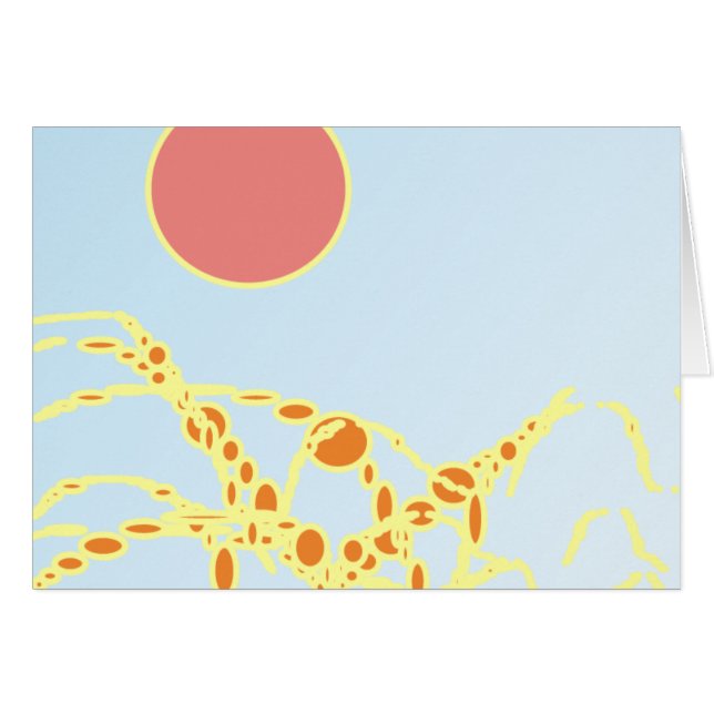 rosa och orange 1276 abstrakt konst hälsningskort (Framsidan Horizontal)