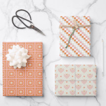  Rosa och Orange 3 Papper för omformning av Blommi