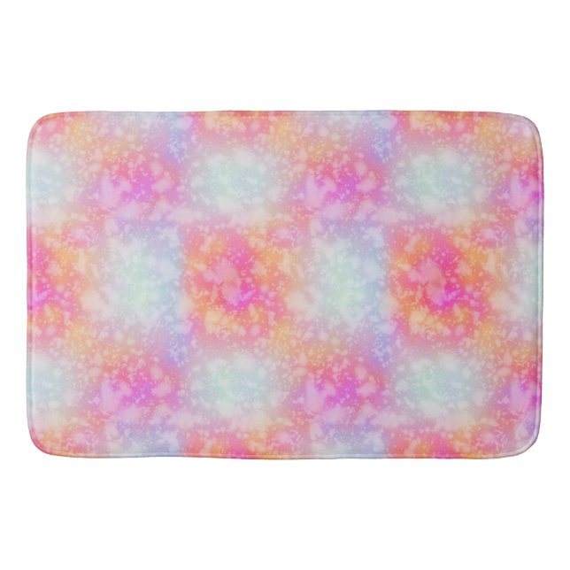 Rosa och Orange Abstrakt Vattenfärgbakgrund Badrumsmatta (Framsidan)