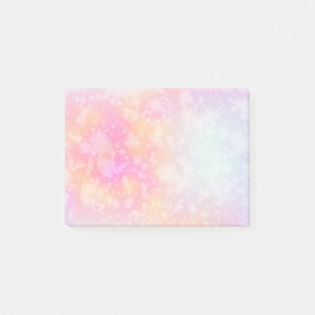 Rosa och Orange Abstrakt Vattenfärgbakgrund Post-it Block (Framsida)