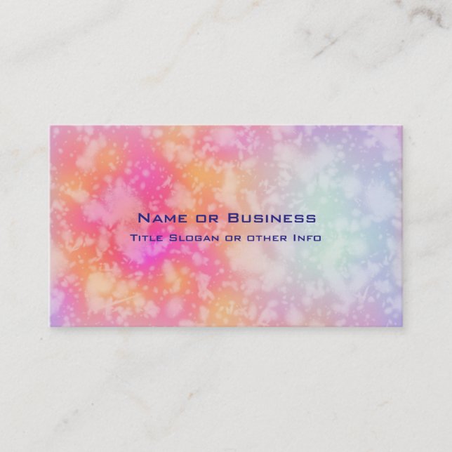 Rosa och Orange Abstrakt Vattenfärgbakgrund Visitkort (Framsida)