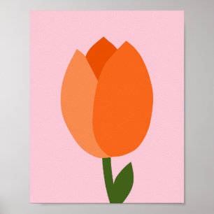 Rosa och Orange av tulpanpastellprodukter Poster