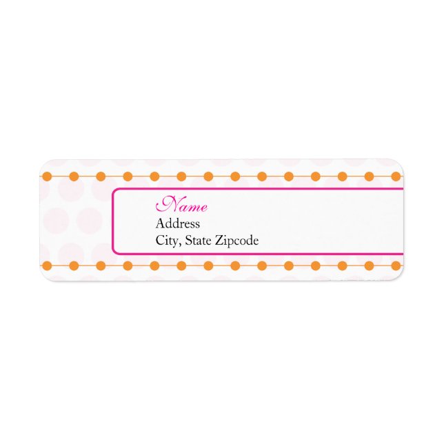 Rosa och Orange, babyvisningsprogrammets returadre Returadress Etikett (Framsidan)