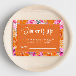 Rosa och Orange Blommigt för vattenfärg Försämring Tilläggskort