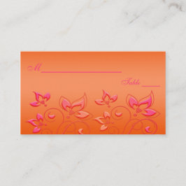 Rosa- och Orange Blommigt Placeringskort