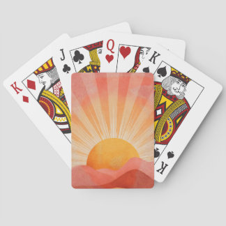 Rosa och orange boho soluppgång casinokort