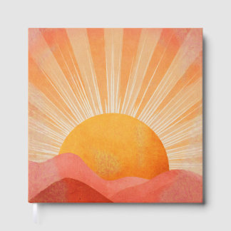 Rosa och orange boho soluppgång gästböcker