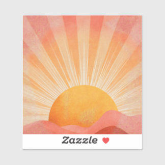 Rosa och orange boho soluppgång klistermärken
