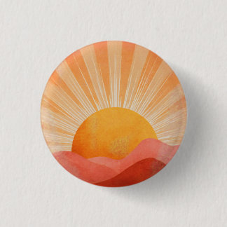 Rosa och orange boho soluppgång knapp