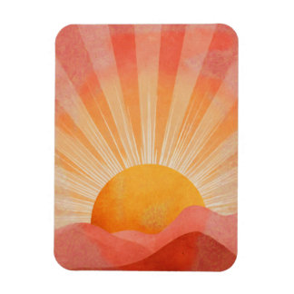 Rosa och orange boho soluppgång magnet