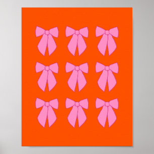 Rosa och Orange Bows Coquette Poster