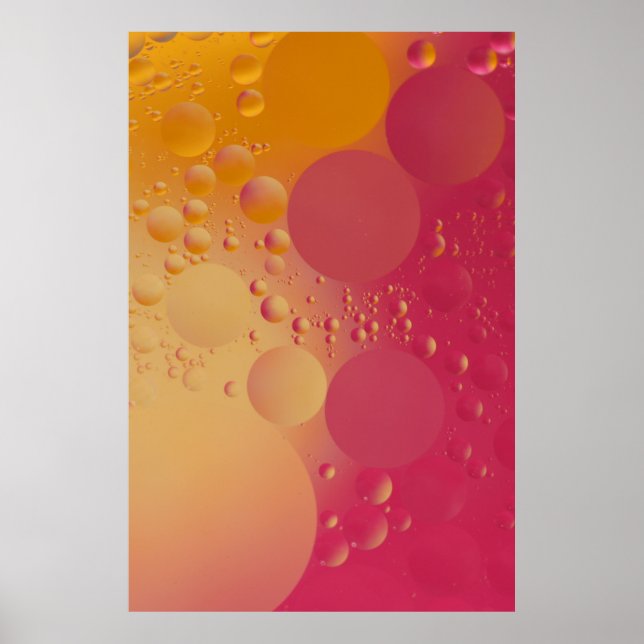 Rosa och orange bubbla digitalt poster (Framsidan)