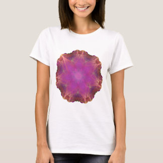 rosa och orange Energized Heart fractal mandala T-shirt